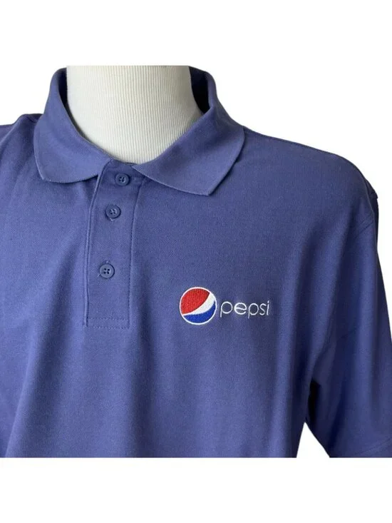 Aramark Pepsi Branded Polo Shirt XL Purple Embroidered Logo Work Collectible - Picture 5 of 7